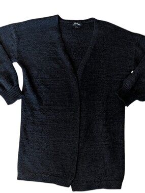 Art Class Girls Black Open Front Cardigan Sweater Knit Long Sleeve Size Large